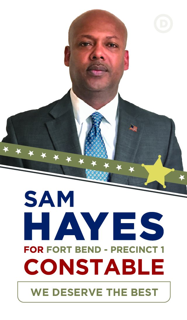 Sam Hayes for Fort Bend Precinct 1 Constable business card