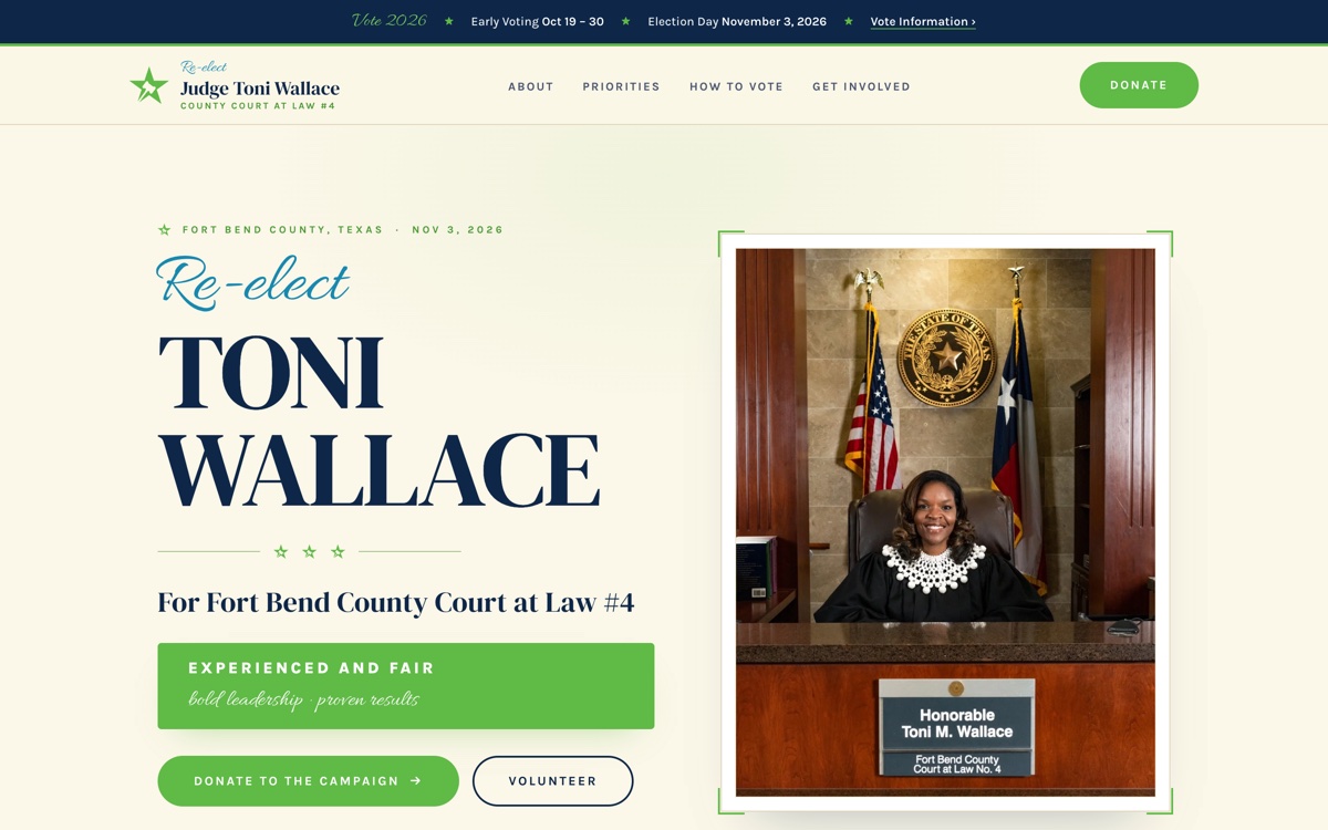 Re-elect Judge Toni Wallace campaign website